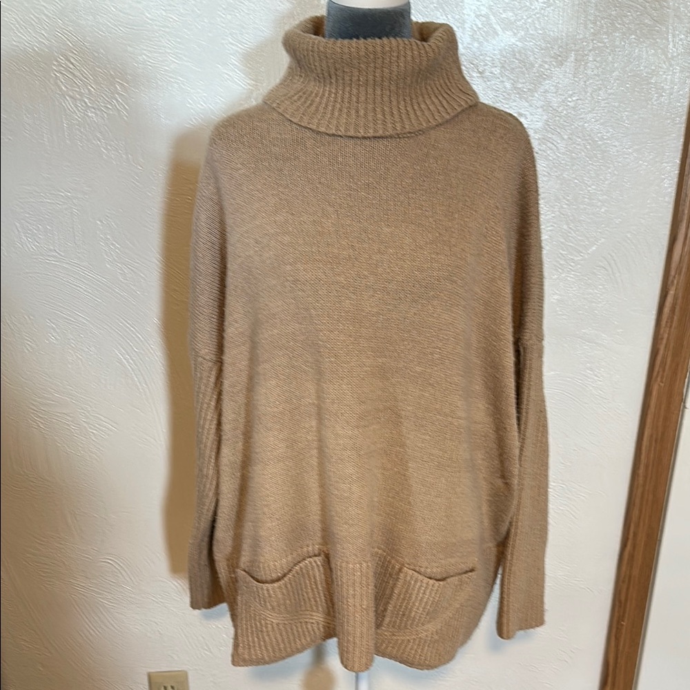 SHEIN Tan Cowl Neck Sweater Classic Style